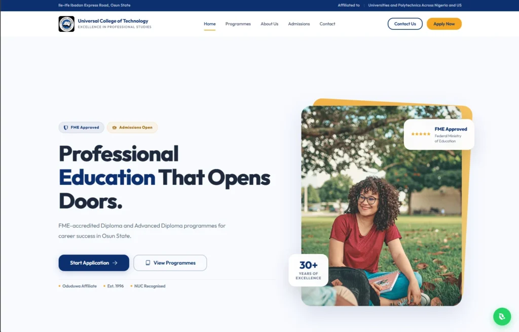 Universal College of Technology – Higher Institution Admissions Portal