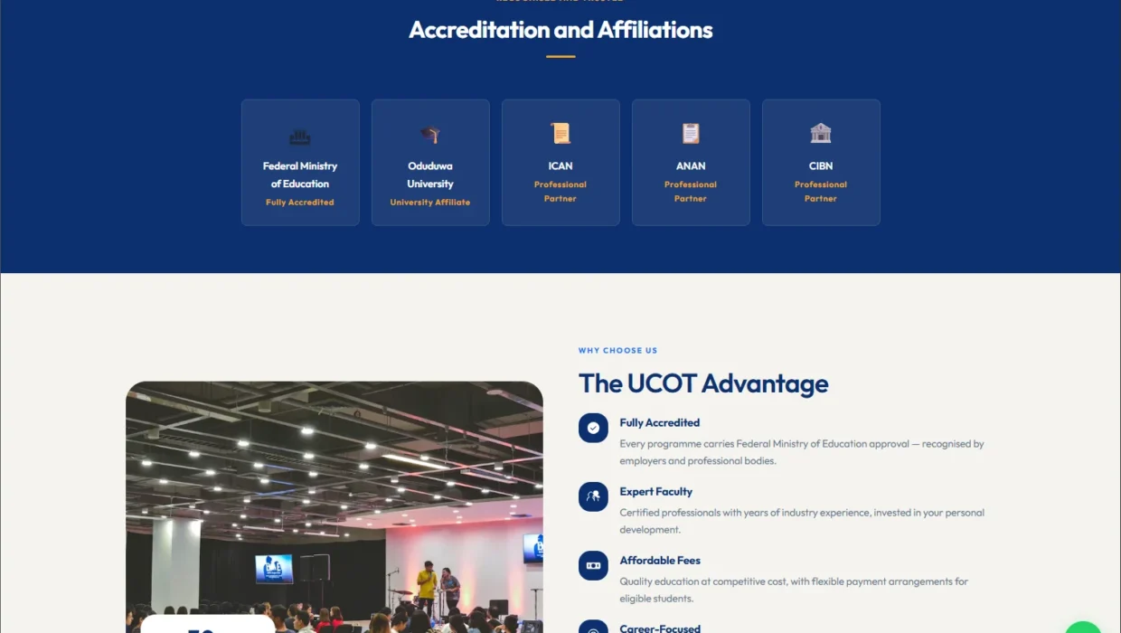 Universal College of Technology – Higher Institution Admissions Portal — screen 3