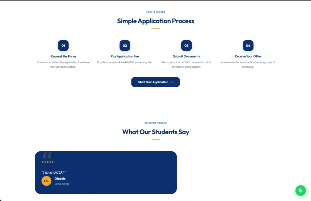 Universal College of Technology – Higher Institution Admissions Portal