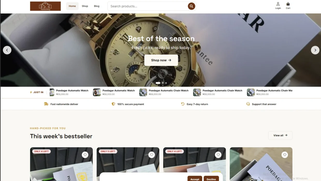 Custom WordPress E-Commerce Store Theme & AI Chatbot — screen 1