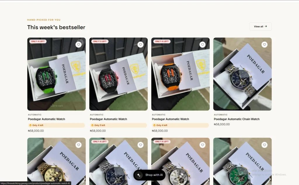 Custom WordPress E-Commerce Store Theme & AI Chatbot