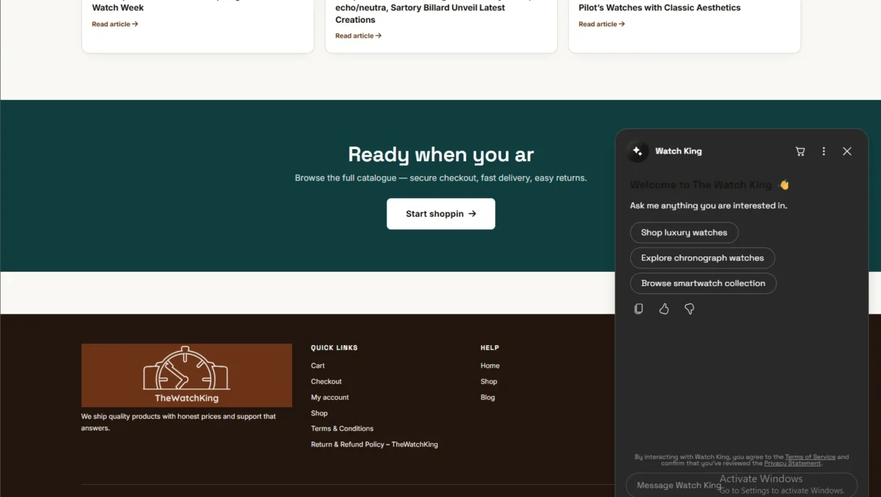 Custom WordPress E-Commerce Store Theme & AI Chatbot — screen 5