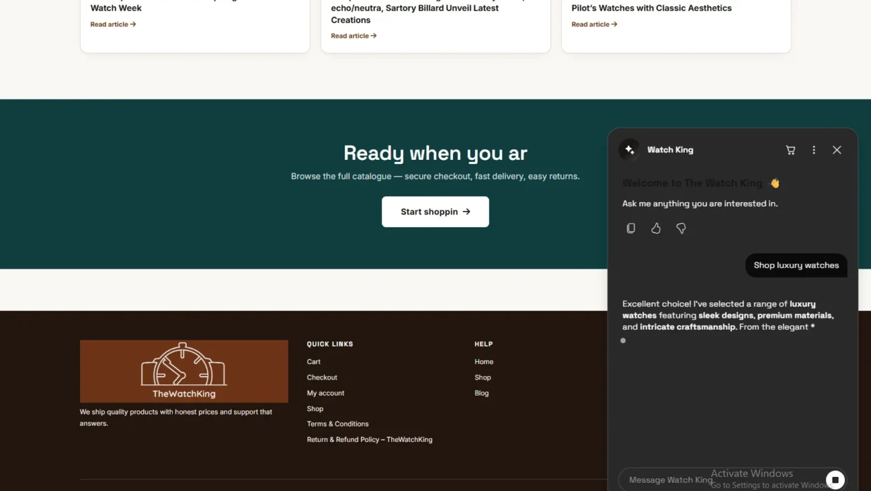 Custom WordPress E-Commerce Store Theme & AI Chatbot — screen 6