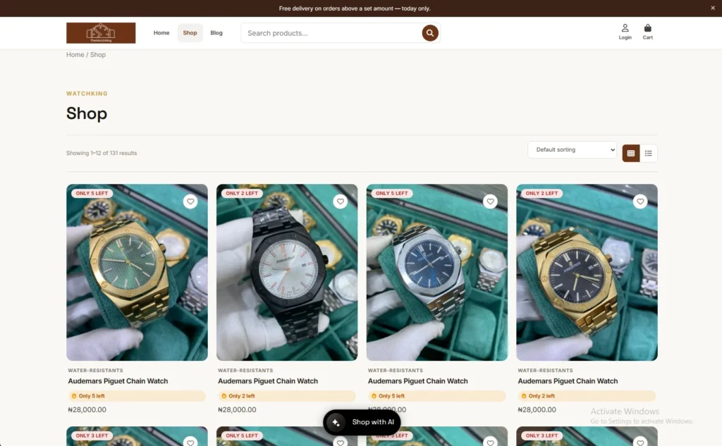Custom WordPress E-Commerce Store Theme & AI Chatbot