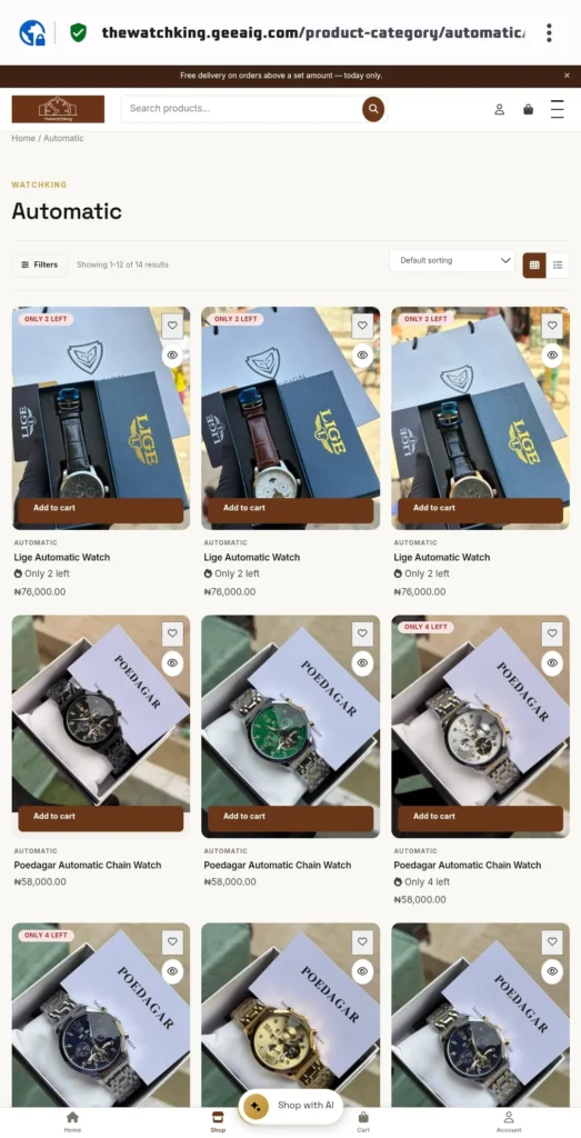 Custom WordPress E-Commerce Store Theme & AI Chatbot
