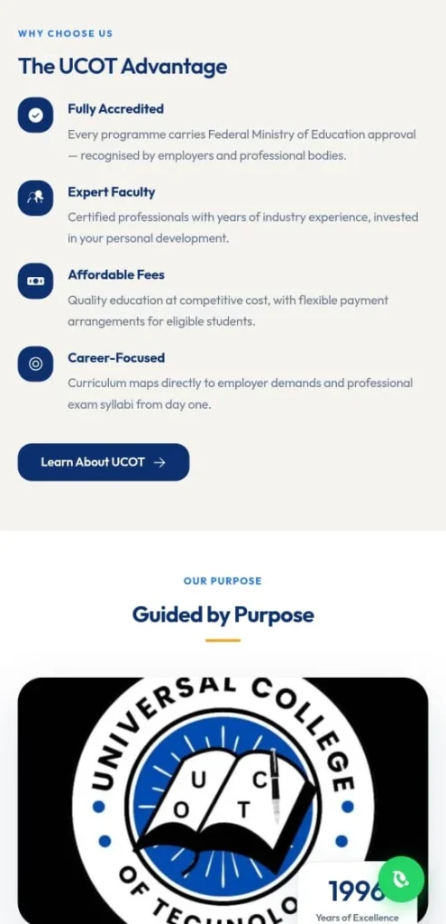 Universal College of Technology – Higher Institution Admissions Portal
